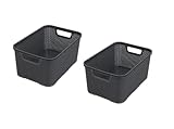 BranQ - Home essential Korb in Rattan Design 2er Set Grösse L 19l,...