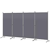 Angel Living Paravent 4 Teilig 324 x170cm Grau,Stellwand Sichtschutz...