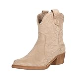 Elara Damen Stiefeletten Cowboy Boots Chunkyrayan 301-A31S Khaki Suede-39