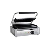 METRO Professional Kontaktgrill Single GPG1202, Edelstahl, 3000W, 43 x 36 x...