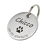 WIENS3D Hundemarke mit Gravur - Personalisiert mit Name - ⌀23mm -...