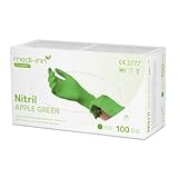 Medi-Inn+ Nitril Apple Green Einmalhandschuhe, apfelgrün, puderfrei (XL,...