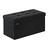 SONGMICS Sitzhocker mit Stauraum, klappbare Sitzbank, 38 x 76 x 38 cm...