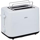 Braun Breakfast1 HT1010WH Toaster with 2 Slots, 8 Toast Levels, Pull Out...