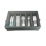 Cyiecw Besteckkasten mit Deckel für Schubladen, Besteckeinsatz Besteckbox...