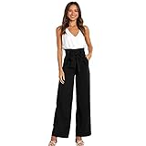 Odizli Paperbag Hosen Damen Elegant High Waist Culottes Palazzo Hosenrock...