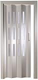 Kunststoff - Falttür mit 3 Fenster Luciana weiß 88,5x202 cm doppelwandig...