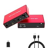 2i2 USB Audio Interface, 24Bit/192kHz Studioaufnahme, 48V Phantomspeisung,...
