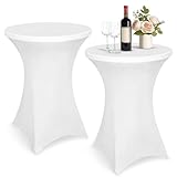 Druuzyl 2er-Set Stretch Stehtisch Husse, Spannbare Tischdecke für...