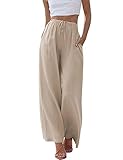 Imuedaen Damen Hosen Sommer Leinen Leicht Casual Locker Leinenhose...