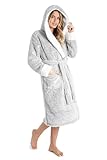 CityComfort Bademantel Damen Flauschig, Fleece Morgenmantel Damen Dressing...