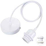 Linkind Lampenaufhängung E27 mit Schraubring, 100cm Textilkabel...