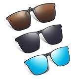Aweisile Sonnenbrillen Aufsatz Brille 3 Stück Clip-on Nachtfahrbrille Clip...