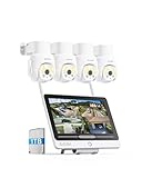 ZOSI 5MP Überwachungskamera Set Aussen WLAN mit 12' Monitor 1TB HDD, 4X...