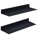 HNVNER Duschablage Ohne Bohren 2 Stück, Metall Wandregal Schwarz 40CM,...