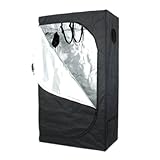 Growzelt 90x50x160 cm, schwarz, Grow Box, Pflanzenzelt zur Anzucht