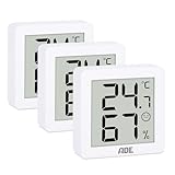 ADE Digitales Hygrometer mit Temperaturanzeige im 3er Set |...