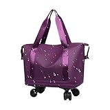 Reisetasche mit Rollen, zusammenklappbares Gepäck mit Rädern, um 360 °...