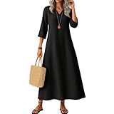 Generisch Wickelkleid Damen Langarm V-Ausschnitt Maxikleid Herbst Winter...