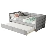 Merax Schlafsofa 90x200 cm, Tagesbett ausziehbar mit Ausziehfunktion...