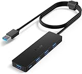 Aceele USB Hub 3.0 mit verlängertem 120cm Kabel, Ultra dünn USB Hub auf 4...