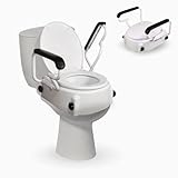 Mobiclinic®, Toilettenlift mit armlehnen, Tajo, 19 cm, Deckel, Verstellbar...