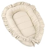 PIMKO Babynest mit rüschen Babynestchen für Baby Kuschelnest Babykokon...