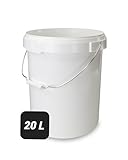 Trevendo 20 Liter Eimer mit Deckel und Metallgriff, lebensmittelecht -...
