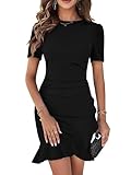 DJT Damen Kleider Elegant Sommerkleider Casual Party Cocktail Bodycon Kleid...