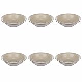 Set mit 6 Suppentellern Ø 21,2 cm aus Steinzeug, handbemalt, sand, 4 Töne
