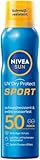 NIVEA SUN UV Dry Protect Sport Sonnenspray LSF 50 (200 ml), 100%...