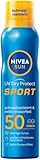 NIVEA SUN UV Dry Protect Sport Sonnenspray LSF 50 (200 ml), 100%...