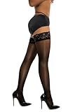 DORALLURE Halterlose Strümpfe Damen Sexy 20 DEN Spitze Stay Up...