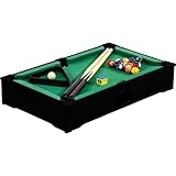 GAMES PLANET Mini Pool Billardtisch Nano inkl. Zubehör (2 Queues, Kugeln,...