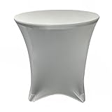 76,2 x 76,2 cm Lowboy Cocktail rund Stretch Spandex Tischdecken silber