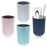 TIE-DailyNec 4PCS Waschen Zahnputzbecher, Mundwasser Tasse, Tragbarer...