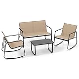 GOPLUS Gartenmöbel Set, Balkonmöbel Set mit Schaukelbank & 2...