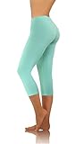 sesto senso Damen Leggings Mint 3/4 Capri Baumwolle Mädchen Fitnesshose...