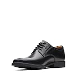 Clarks Herren Tilden Plain Derby, Schwarzes Leder, 42.5 EU