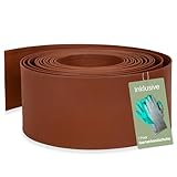 UNUS Rasenkante aus Metall 10 m, Beeteinfassung mit Rostoptik, 14 cm hoch,...