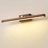Jadssox LED-Holz Spiegellampe, lineare Badezimmerleuchte verstellbar für...