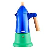 Nachrüstung: Kaffeemaschine aus Aluminium in Blau und Grün von Benetton.