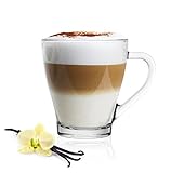 Sendez 6 Cappuccino Kaffeegläser Teegläser 250 ml Henkel und 6...