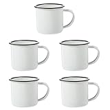 BESTonZON Set Aus Emaille-Bechern, 5 Stück Wiederverwendbar...