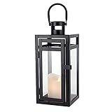 TRIROCKS Dekorative Edelstahl Laterne 30 cm Hoch Metall Kerzenhalter Mit...