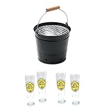 Tragbarer Grill plus 4 Biergläser