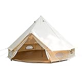 XLANDALYUEFA Zelte Canvas-Rundzelt - Camping-Tipi-Zelte for 4-6 Personen -...