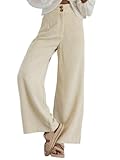 Imuedaen Cordhose Damen High Waist Weites Bein Hosen Freizeithose Lang...