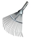 Garten Gerät Harke Rasen Boden Erde Rechen Metall Zinken Gartenrechen mit...
