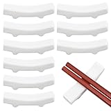 PLIGREAT 10 Stück weißes Porzellan Stäbchen Halter Chinesisch Keramik...